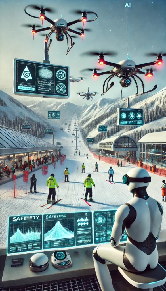 Artificiële intelligentie (AI) in skigebieden - foto DALL·E AI